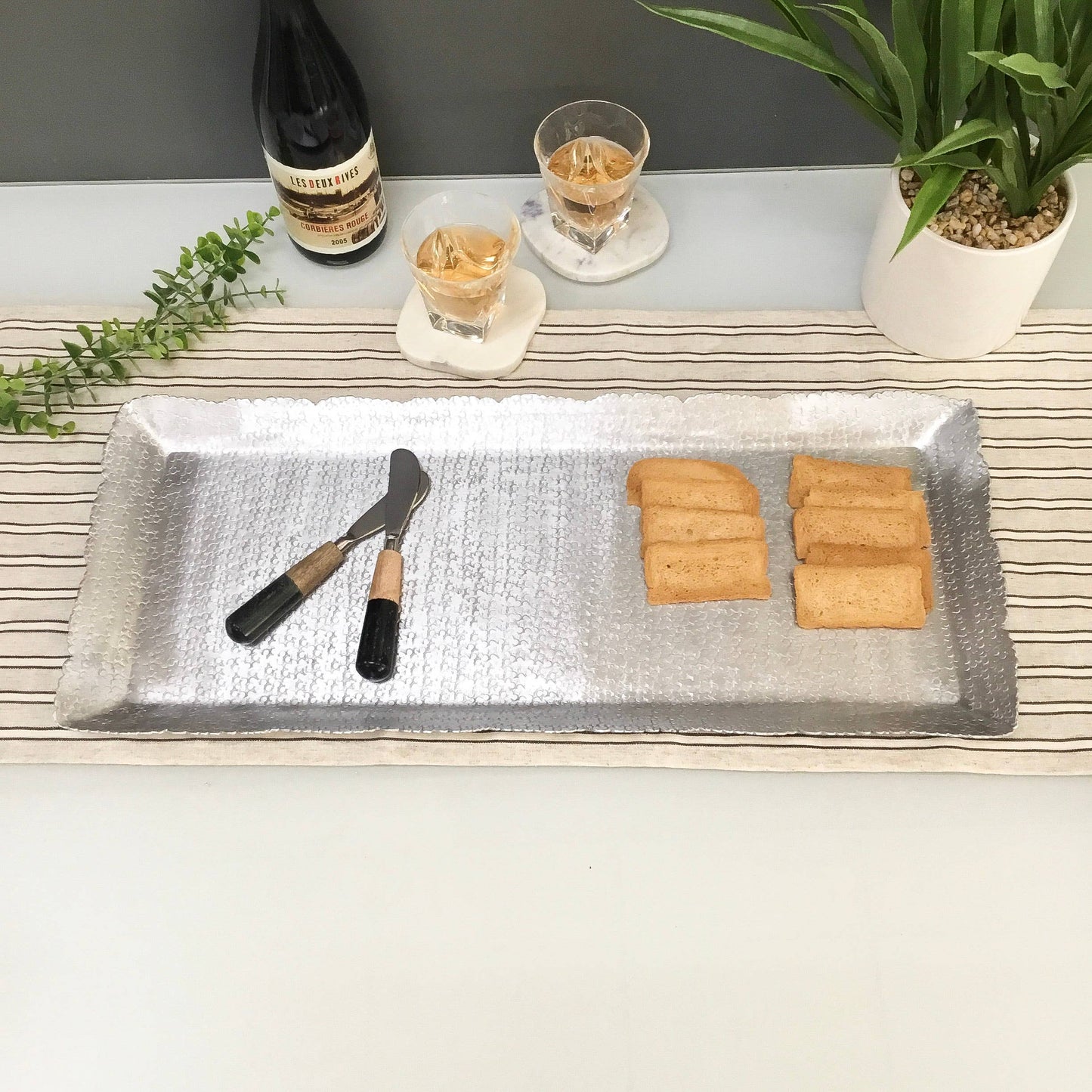 Silver Hammered Cutting Tray