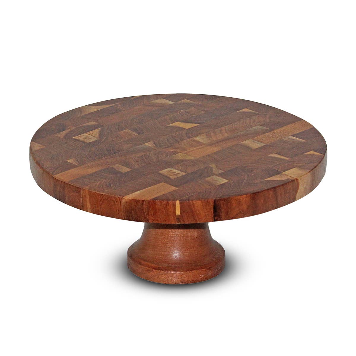 Round Wood Cake Stand, L