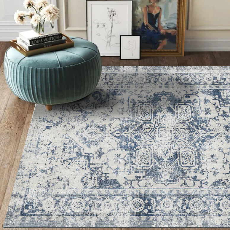 Washable Rugs - Vintage Cyan
