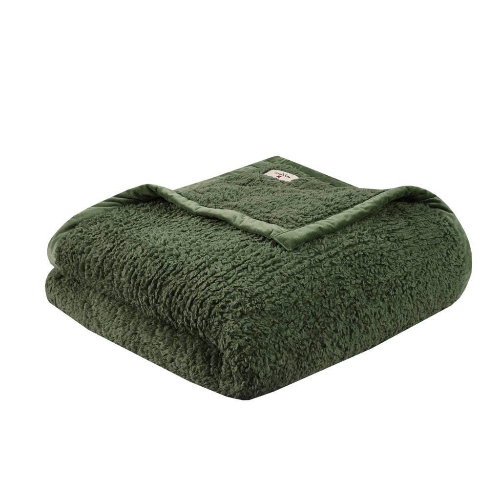 Winter Cottage Berber Blanket, Green