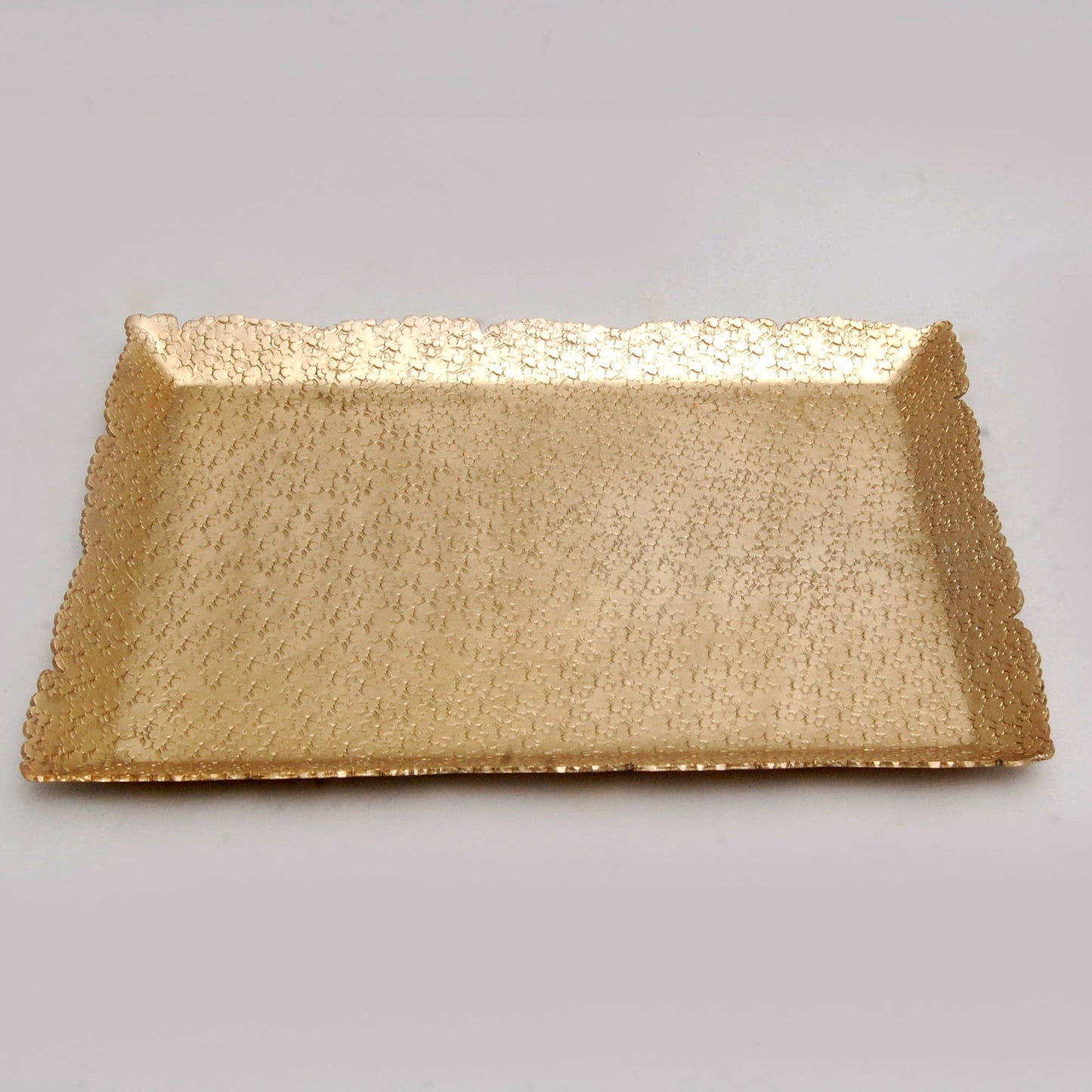 Small Rectangle Gold Aluminum Hammered Cutting Tray
