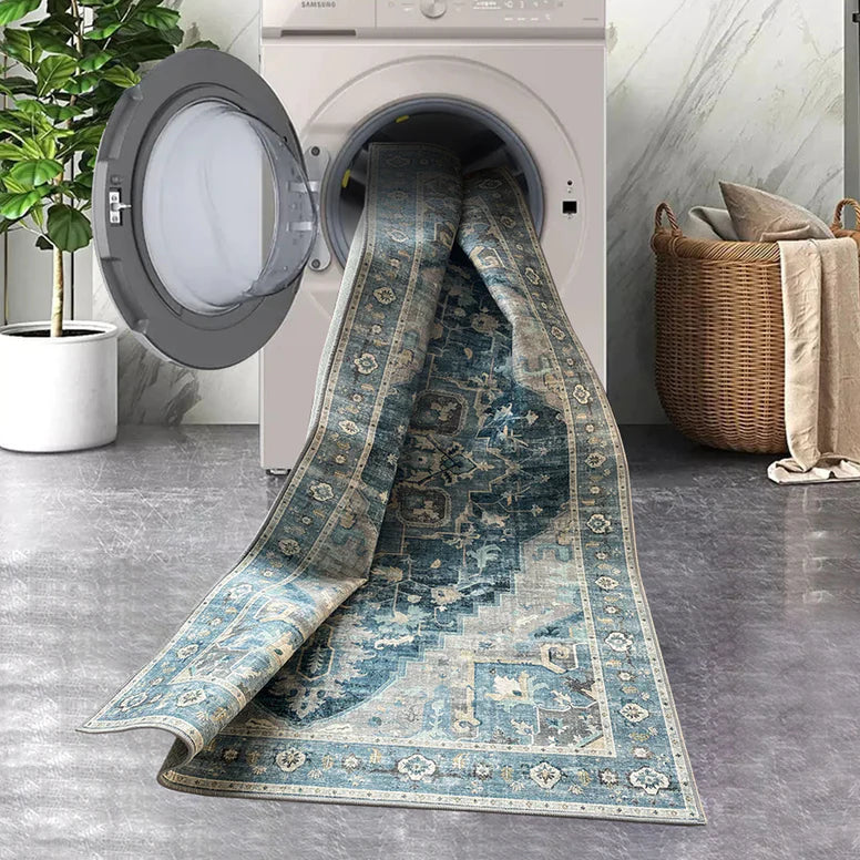 Washable Rugs - Medallion Bleu