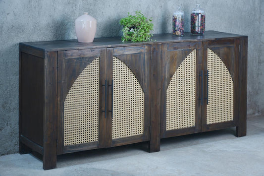 Arched Rattan Credenza