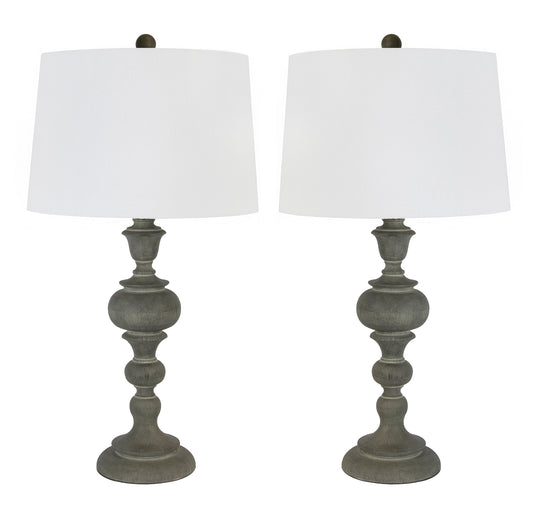30" Polyresin Table Lamps w/ Acid Paloma Finish