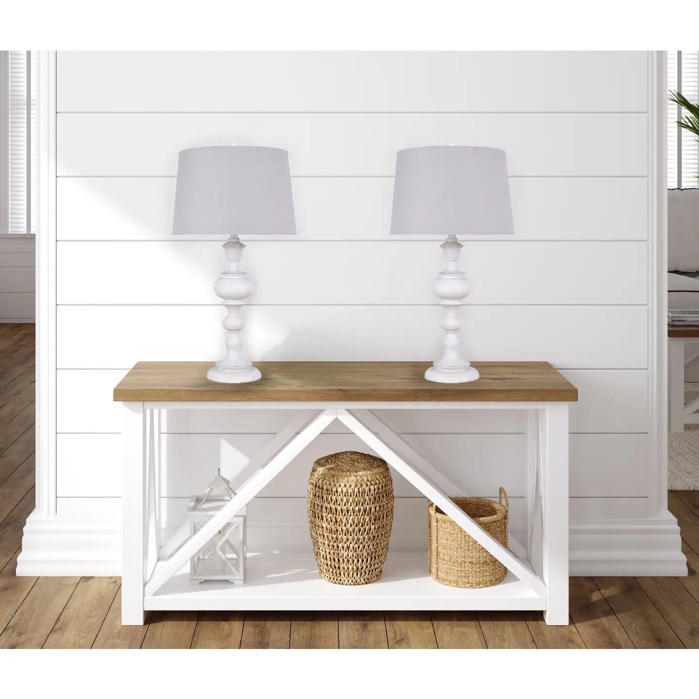 30" Polyresin Table Lamps w/ Acid Paloma Finish