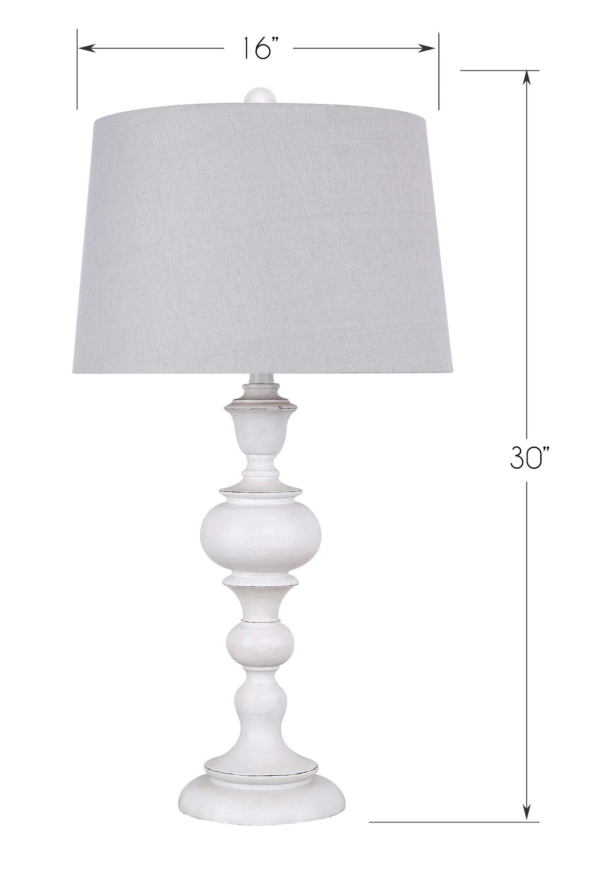 30" Polyresin Table Lamps w/ Acid Paloma Finish