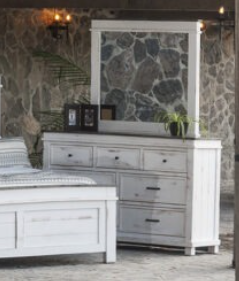 Midnight White Dresser + Mirror