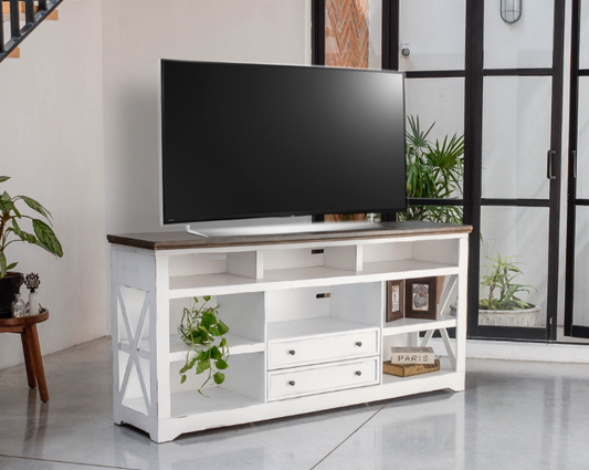 Qatar White TV Stand 72"