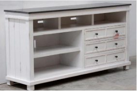 Midnight White TV Stand 71"