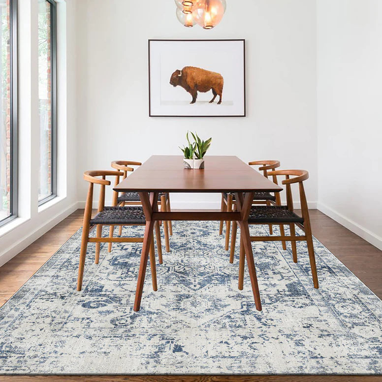 Washable Rugs - Vintage Cyan