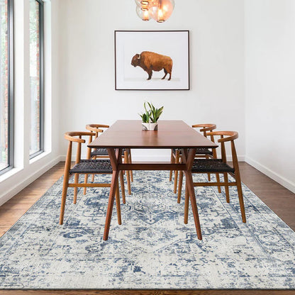 Washable Rugs - Vintage Cyan