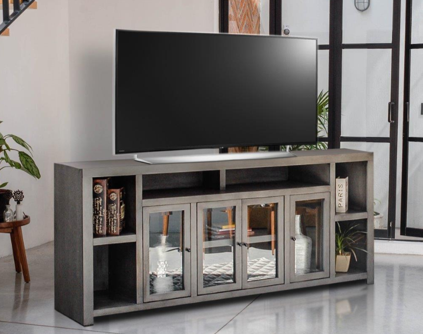 Brooklyn 84″ & Hutch Gray Rub TV Stand