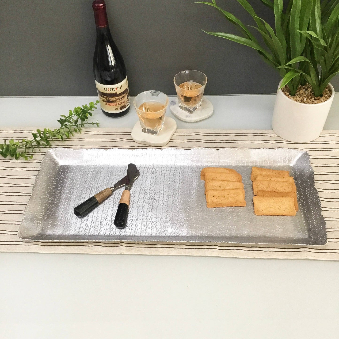 Silver Hammered Cutting Tray